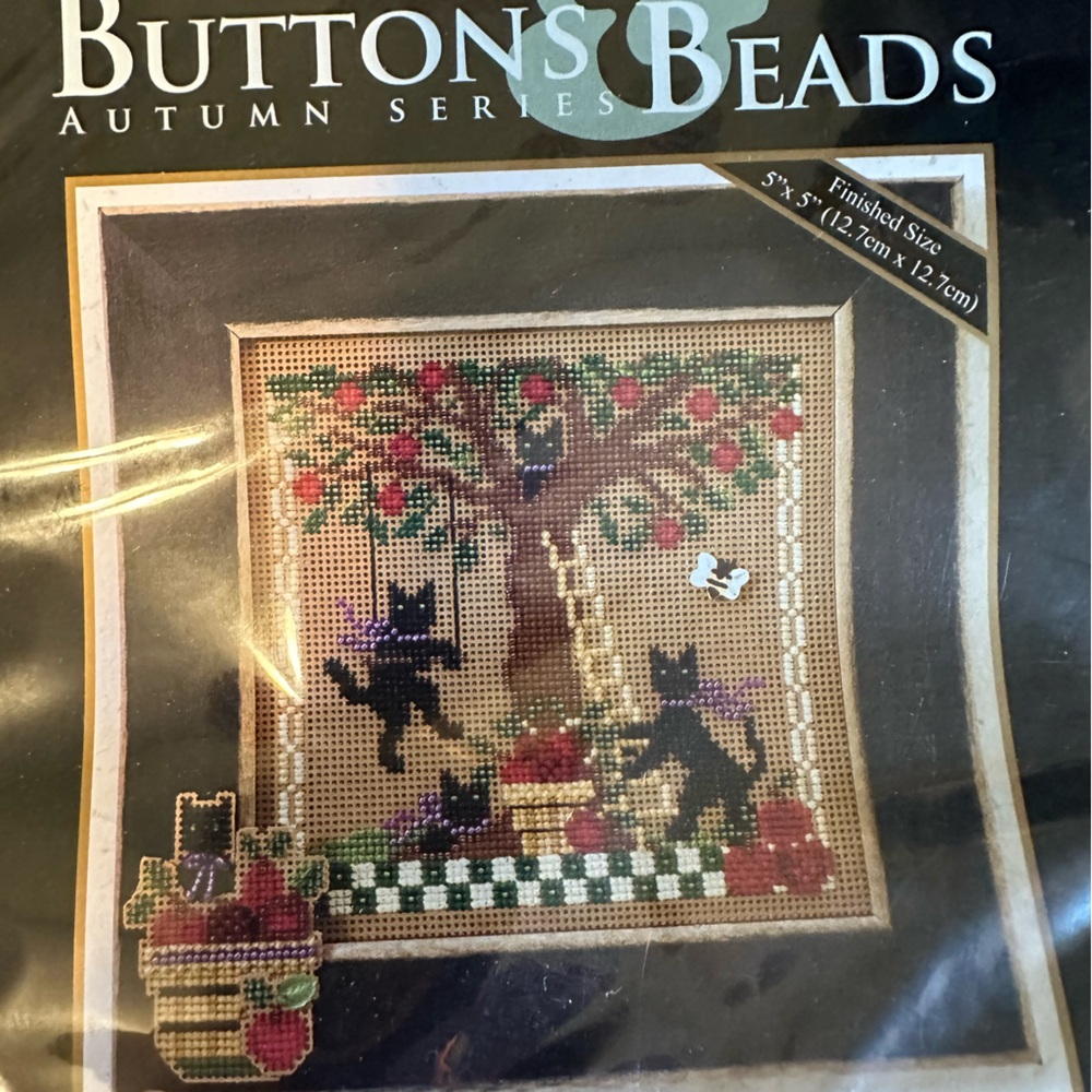 Buttons & Beads Autumn Series Cross Stitch complete Kit - mini